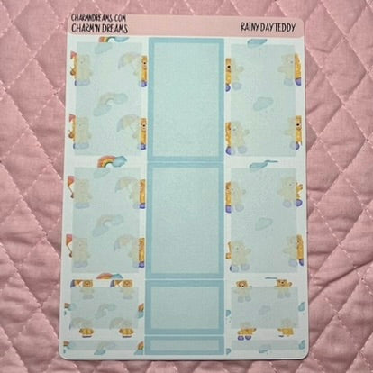 Rainy Day Teddy Planner Sticker Kit