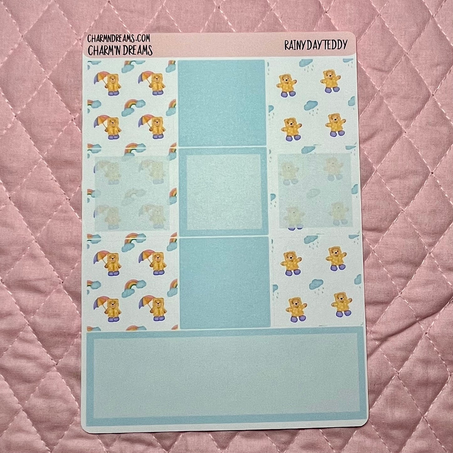 Rainy Day Teddy Planner Sticker Kit