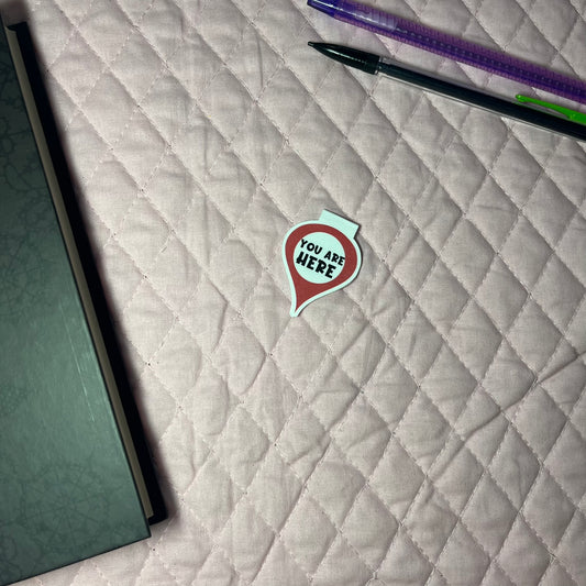 You are Here Pin Drop Magnetic Bookmark/Page Holder