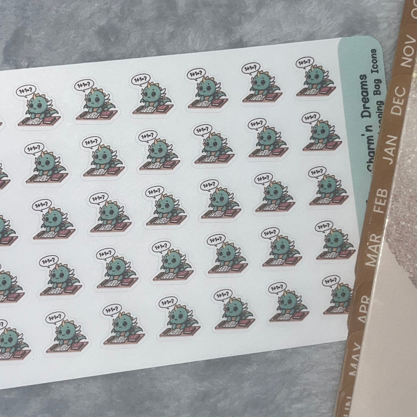 Dragon Calculate/ Homework Icon Planner Stickers
