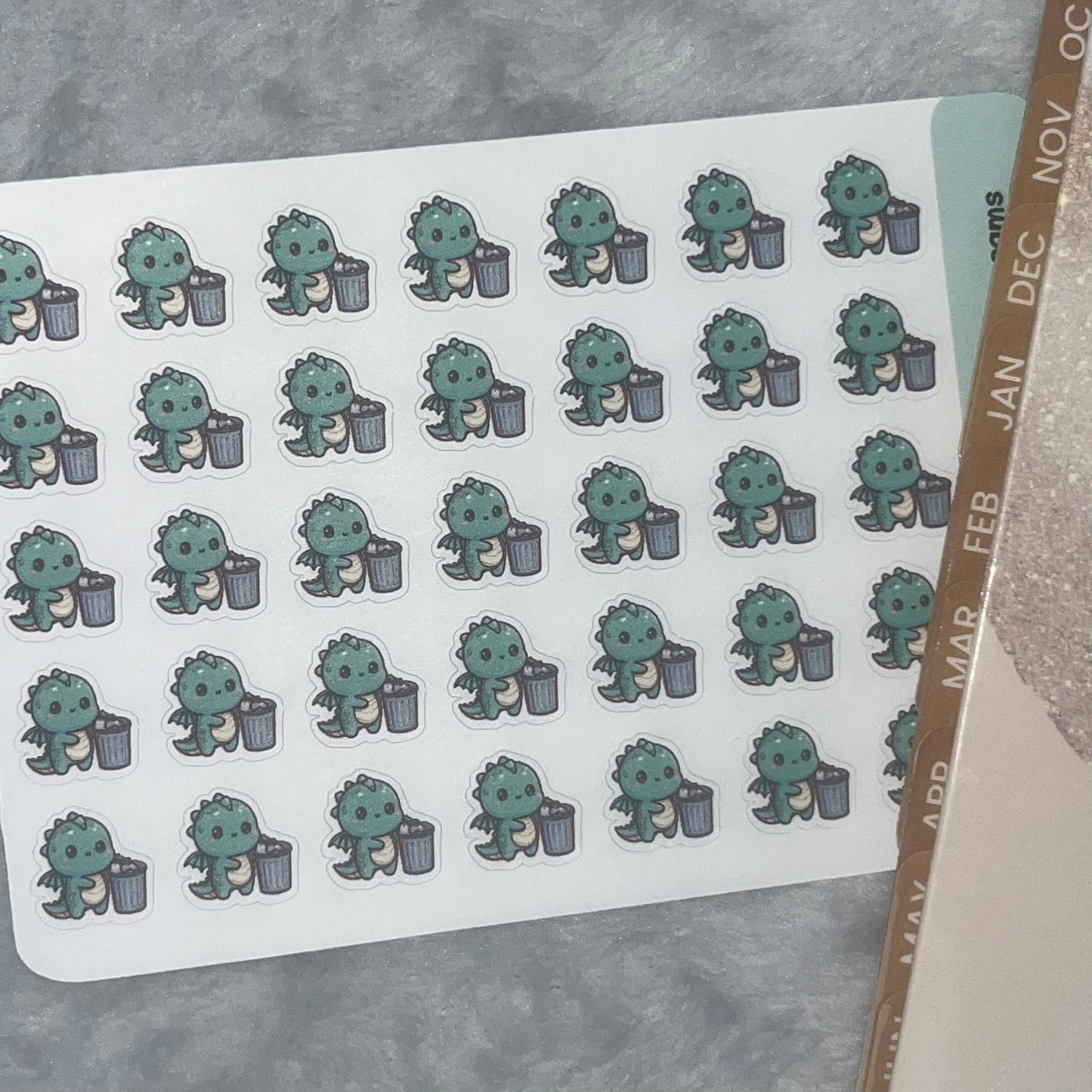 Dragon Trash Icon Planner Stickers