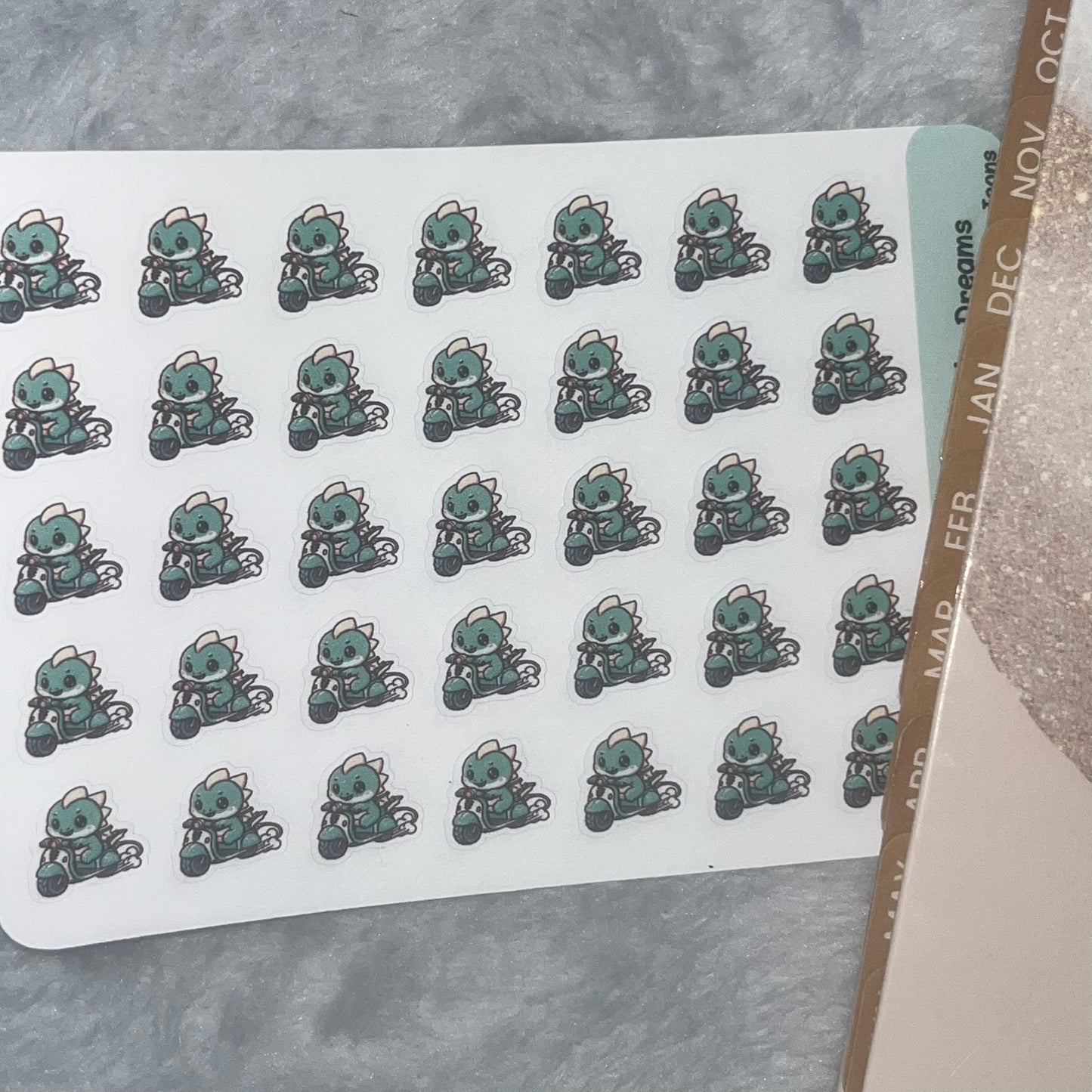 Dragon Moped Ride Icon Planner Stickers
