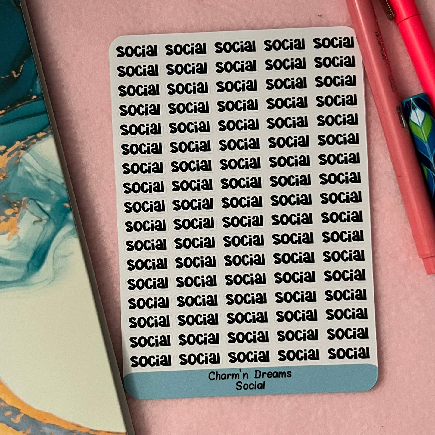 Social Functional Planner Stickers