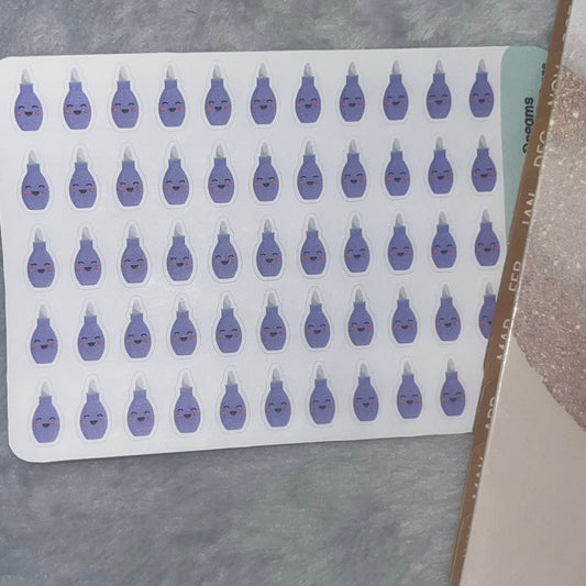 Medical 2- Purple Eye Dropper Planner Stickers