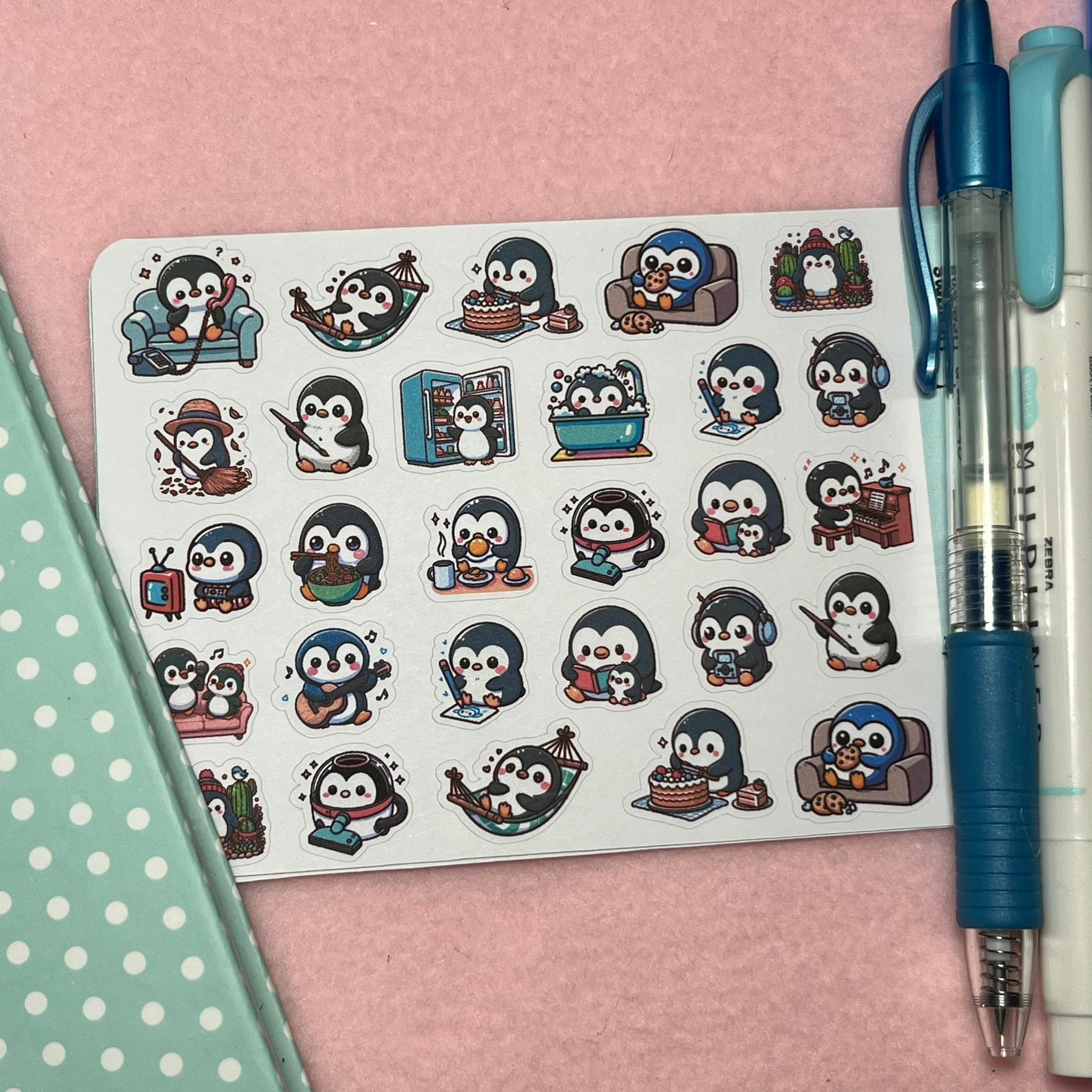 Penguin Sampler Icon Planner Stickers – Charm'n Dreams