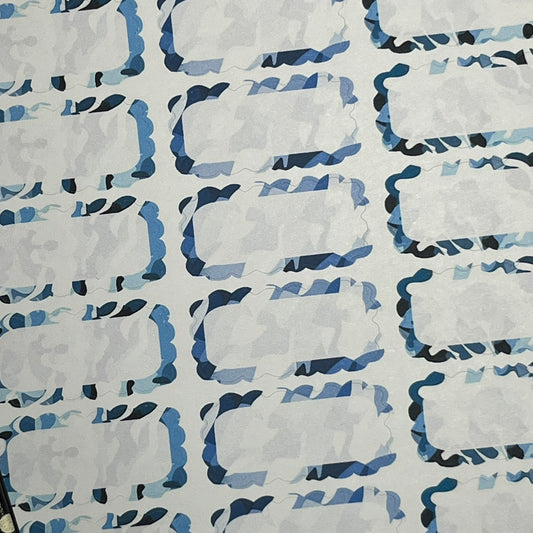Blue Camo Scalloped Planner Sticker Boxes