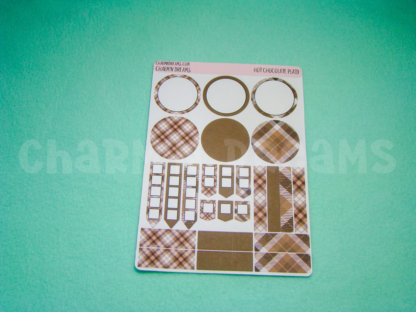 Hot Cocoa Plaid Planner Sticker Kit