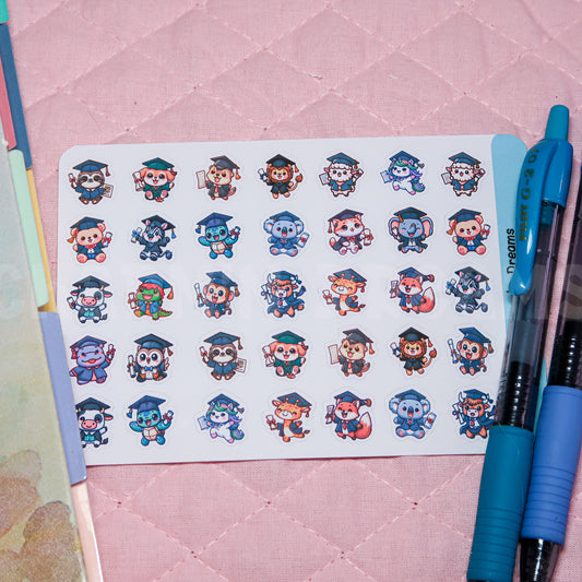 Animal Graduation Icon Planner Stickers