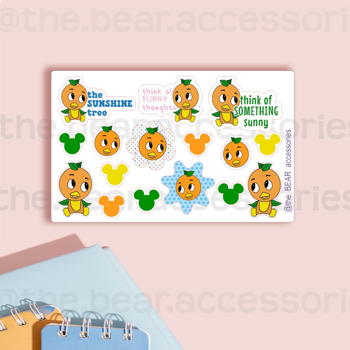 Orange Bird hand drawn inspired planner stickers- paper stickers- accent stickers- the Bear accessories