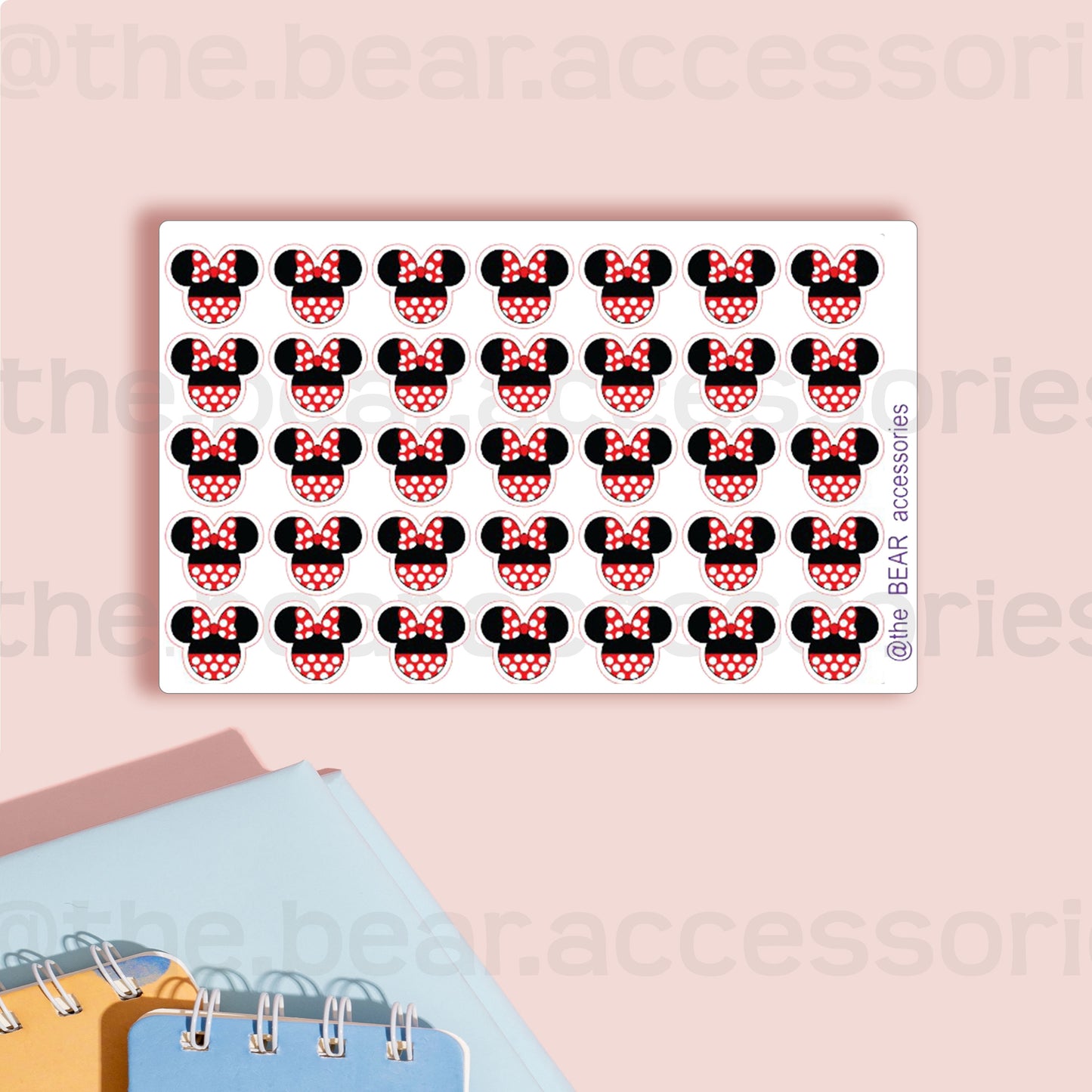 Minni Mouse classic outfit paper planner stickers- classic mouse print stickers- girl mouse planner stickers- theBEARaccessories