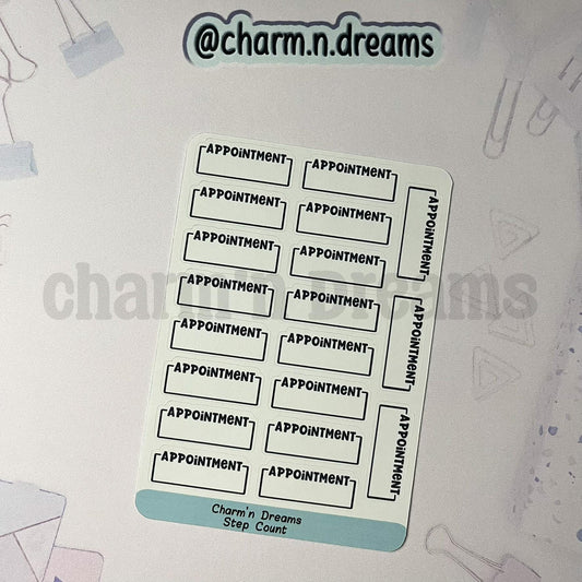 Appointment Planner Stickers- Health/ Medical Tracking Black and White Planner Stickers - Charm'n Dreams