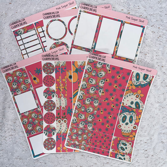 Pink Sugar Skull Planner Sticker Kit