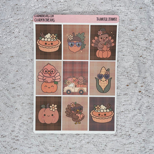 Thankful Dinner Premium Planner Sticker Kit