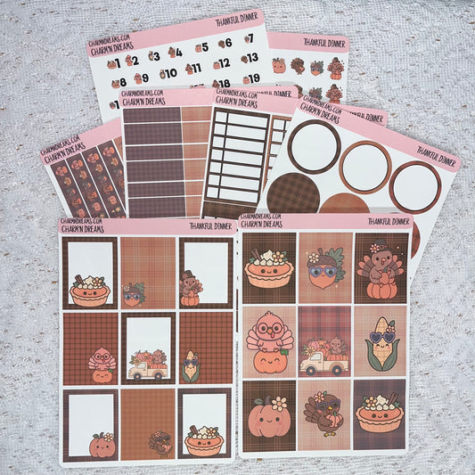 Thankful Dinner Premium Planner Sticker Kit