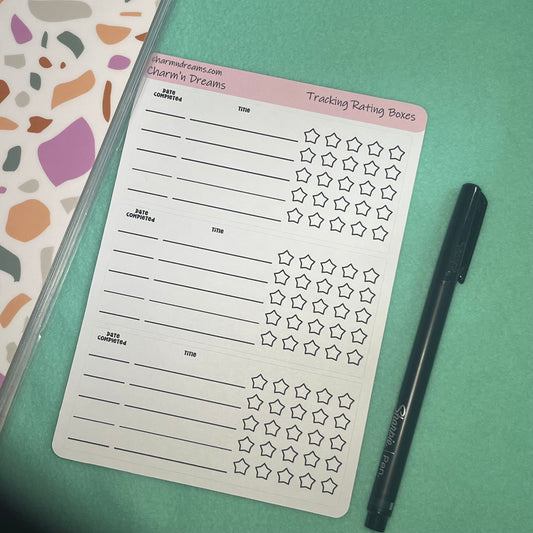 Boxes Star Rating Tracking Planner Stickers