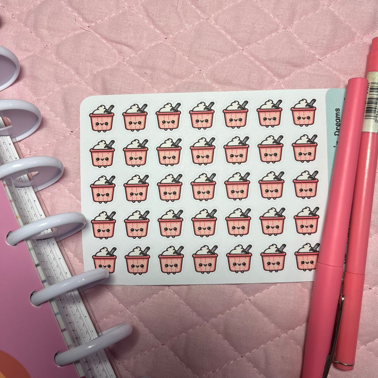 Cleaning Cat Litter Icon Planner Stickers