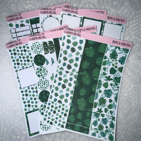 Tropical Monstera Planner Sticker Kit