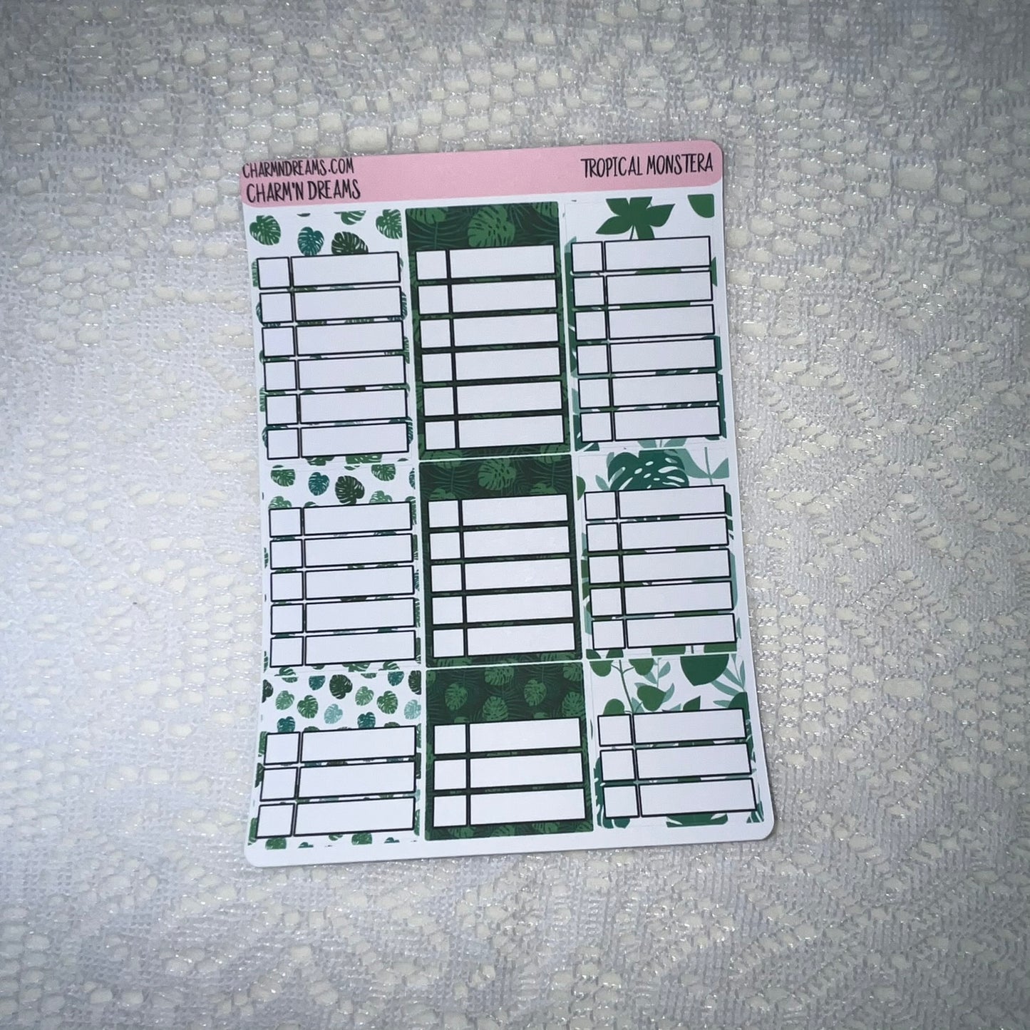 Tropical Monstera Planner Sticker Kit