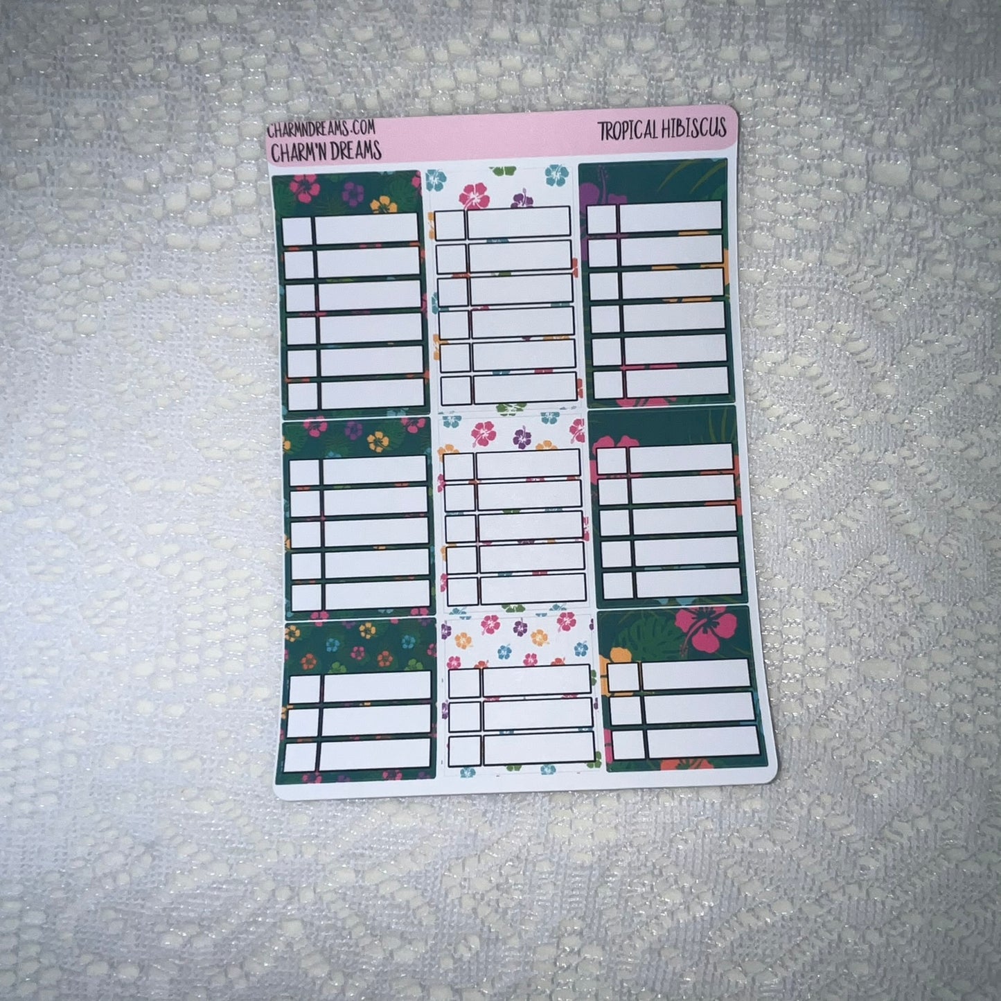 Tropical Hibiscus Planner Sticker Kit
