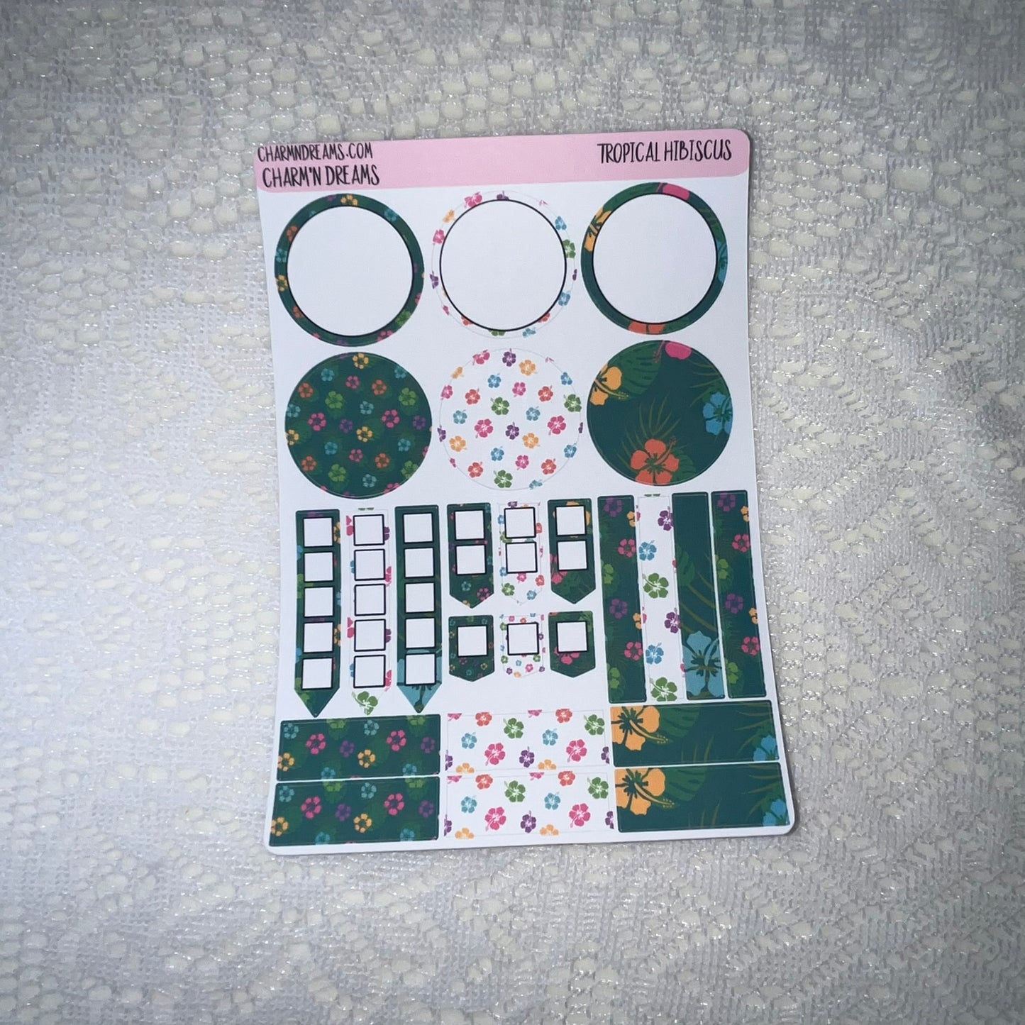 Tropical Hibiscus Planner Sticker Kit