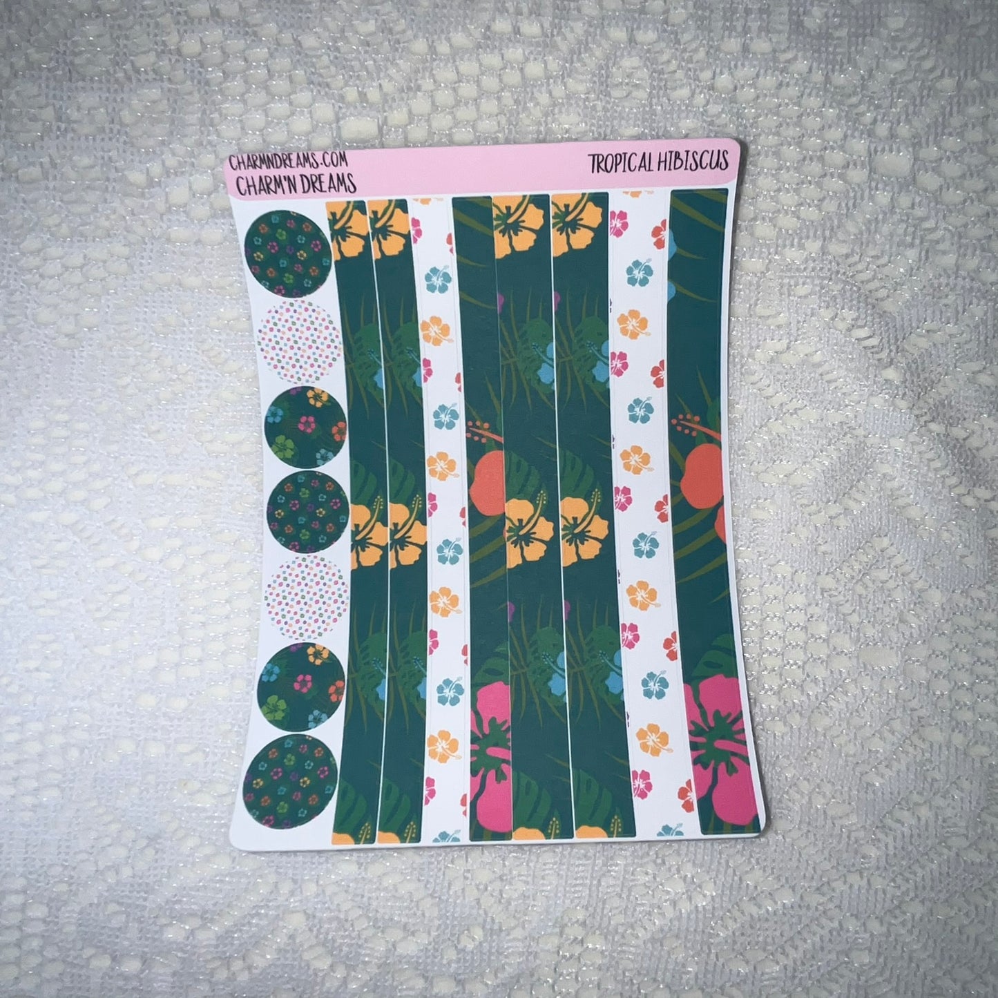 Tropical Hibiscus Planner Sticker Kit