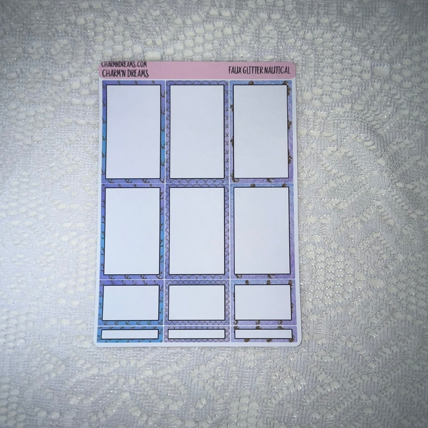 Faux Glitter Nautical Planner Sticker Kit