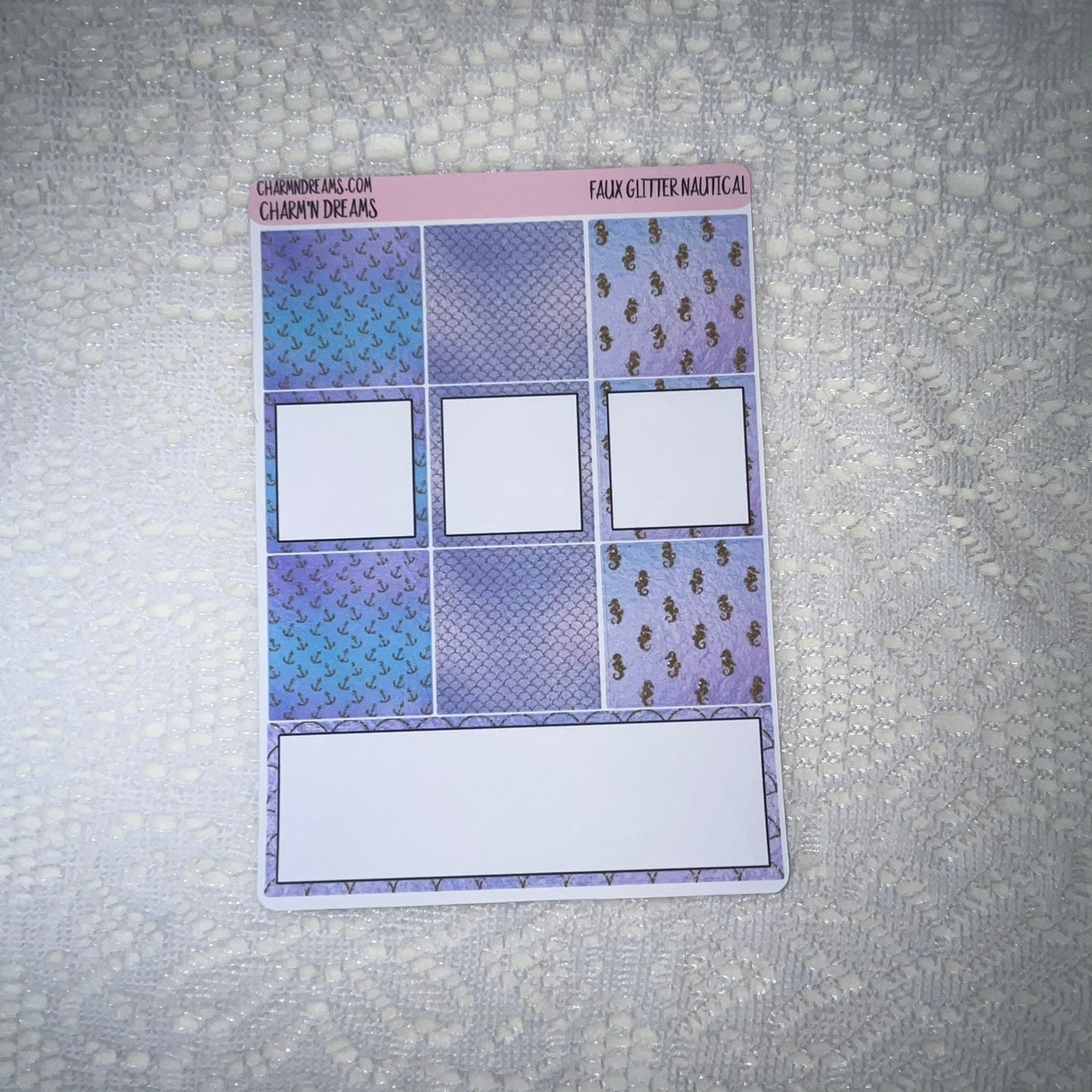 Faux Glitter Nautical Planner Sticker Kit
