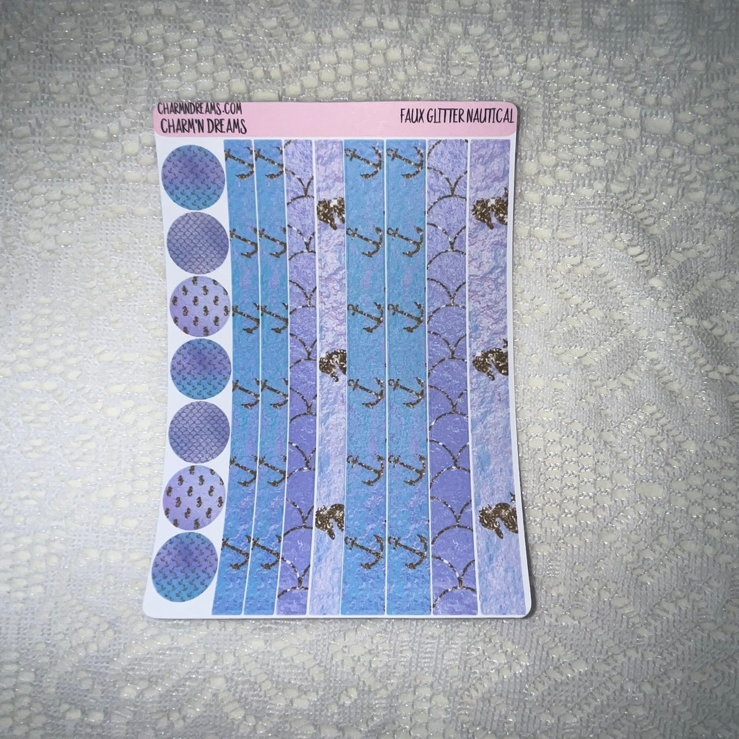 Faux Glitter Nautical Planner Sticker Kit