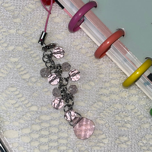 Pink Crystal Pendant Planner Charm