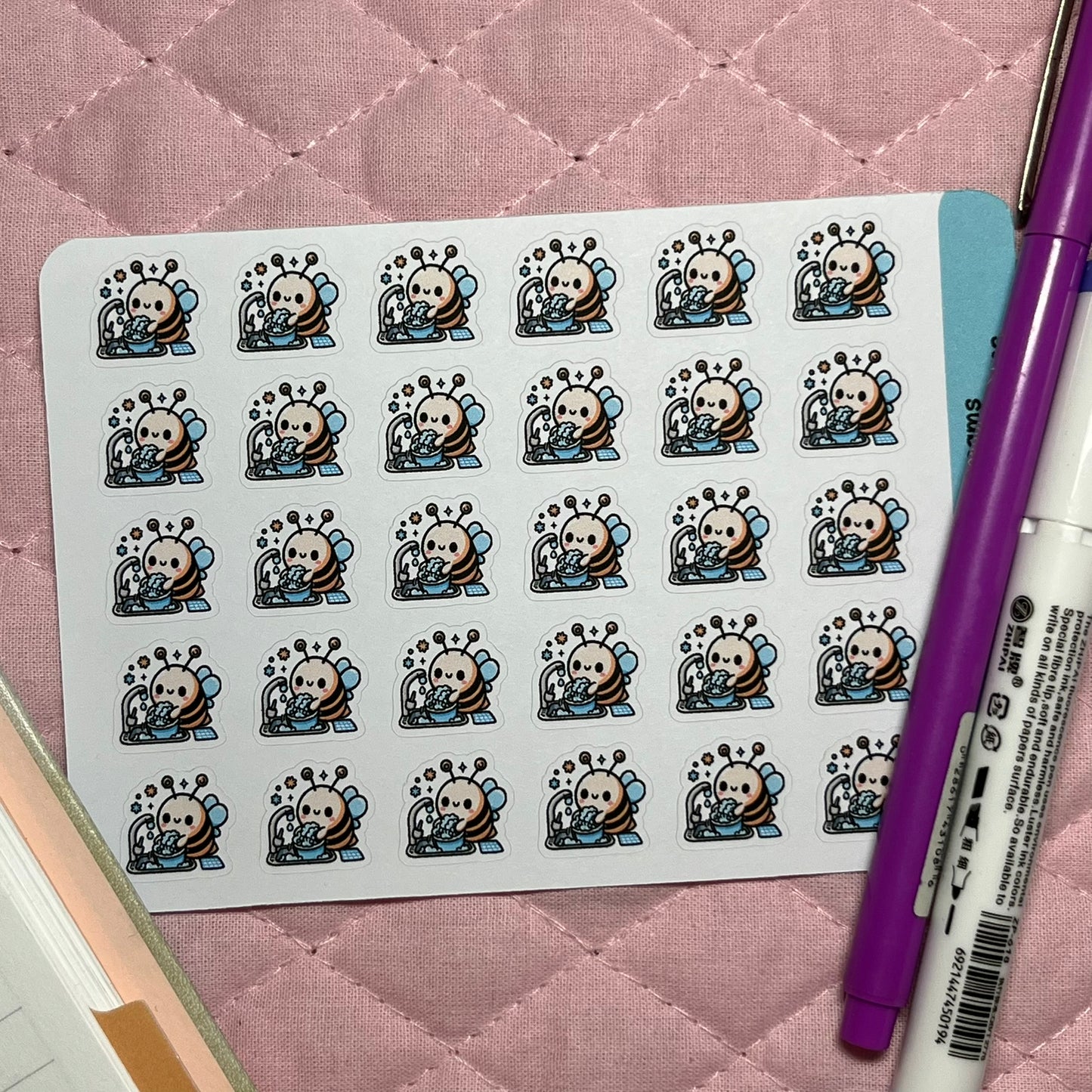 Bee Wash Dishes Planner Stickers