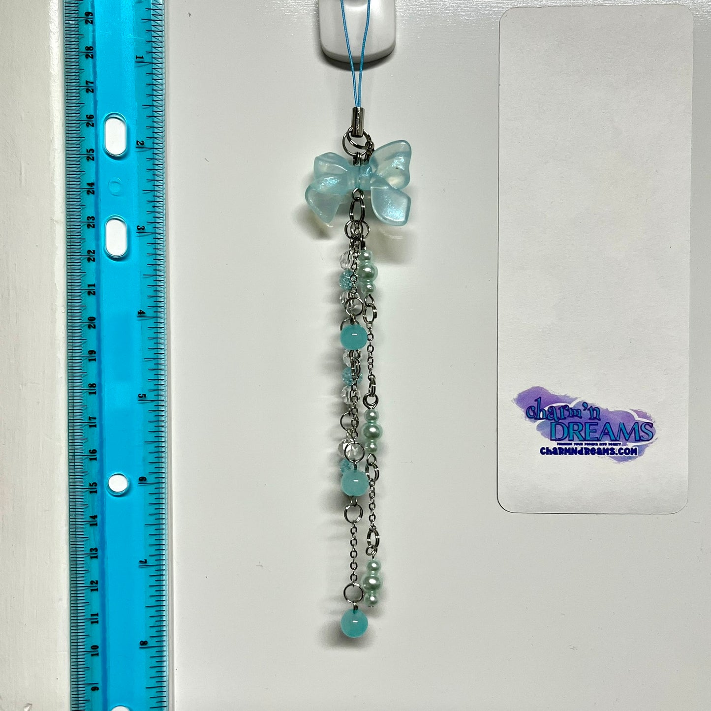 Iridescent Blue Bow Planner Charm