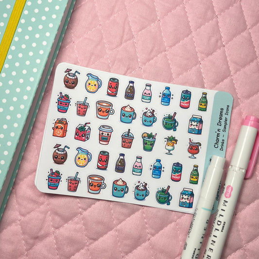 Drinks Sampler Icon Planner Stickers