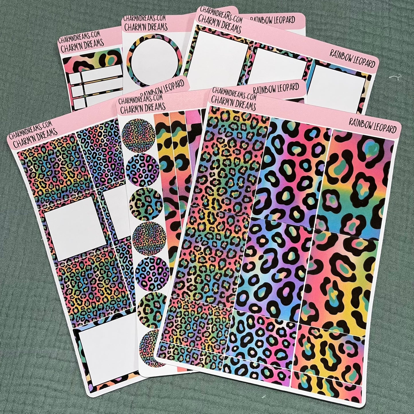 Rainbow Leopard Planner Sticker Kit