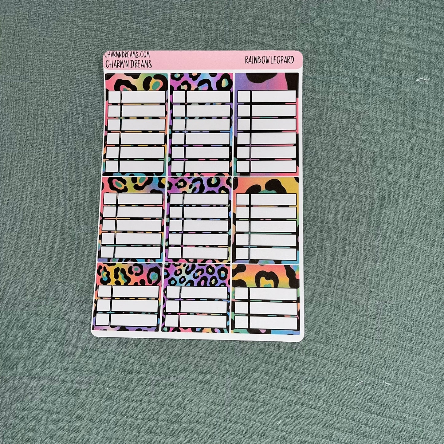 Rainbow Leopard Planner Sticker Kit