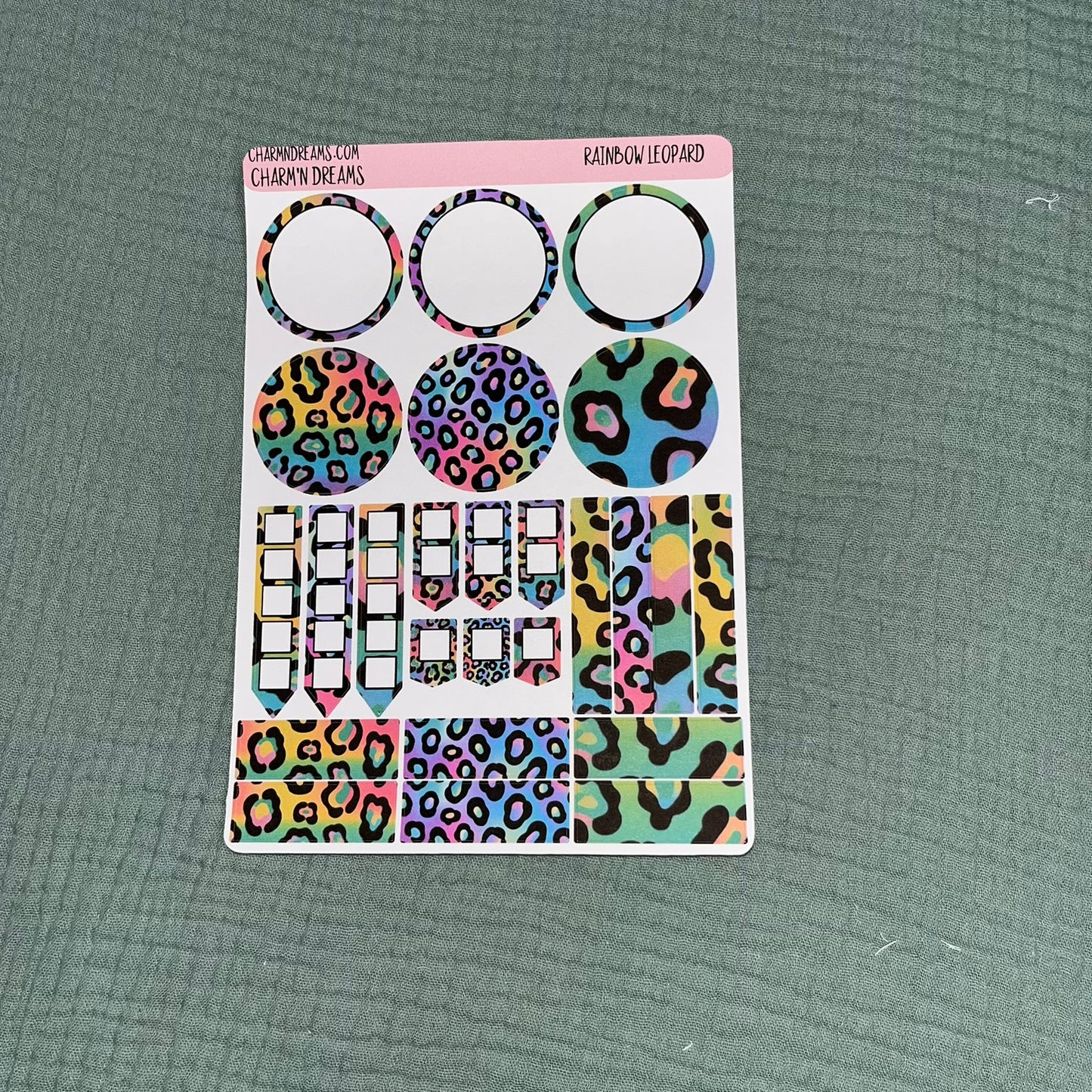 Rainbow Leopard Planner Sticker Kit