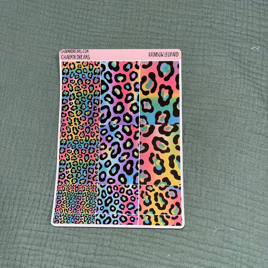 Rainbow Leopard Planner Sticker Kit