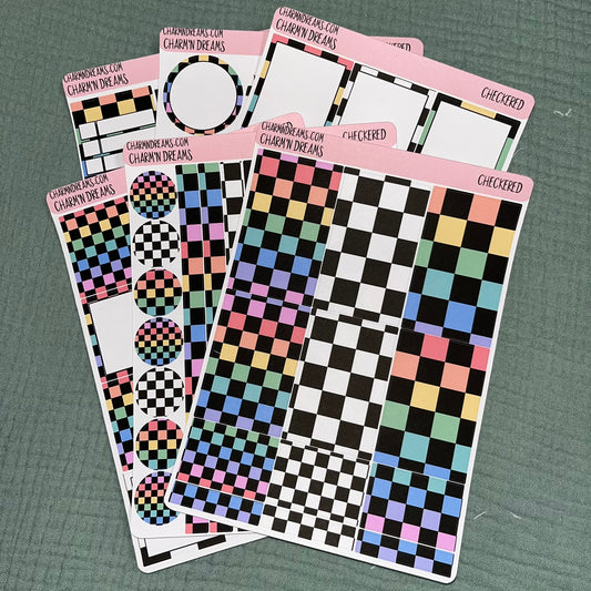 Checkered Planner Sticker Kit