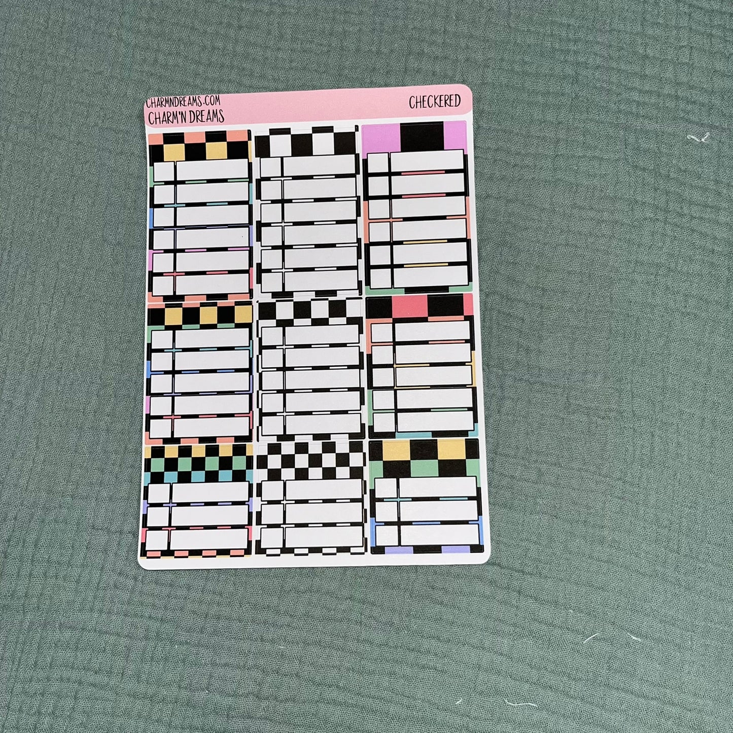 Checkered Planner Sticker Kit