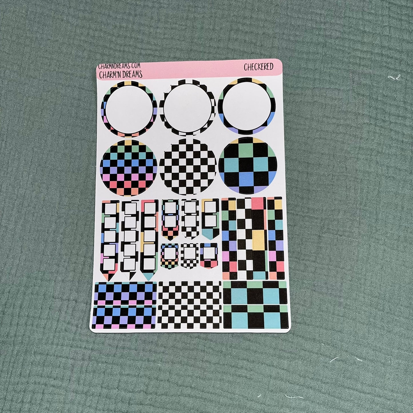 Checkered Planner Sticker Kit