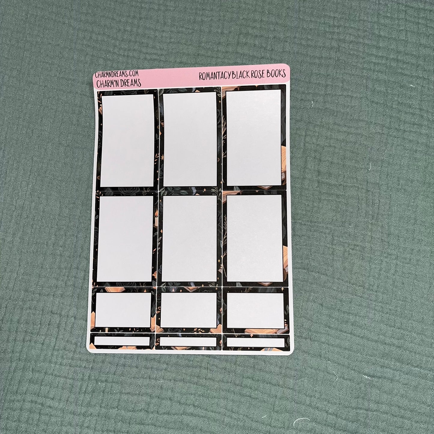 Romantacy Black Rose Books Planner Sticker Kit