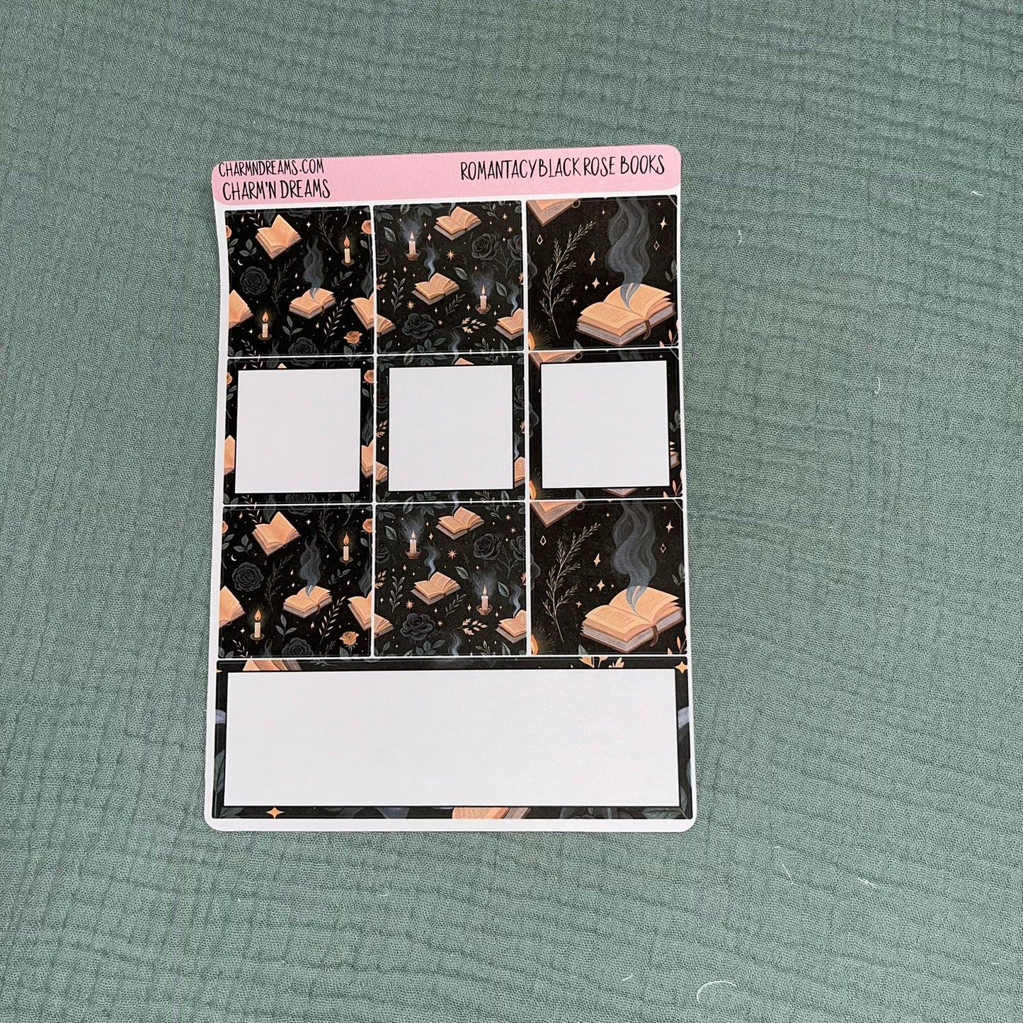 Romantacy Black Rose Books Planner Sticker Kit