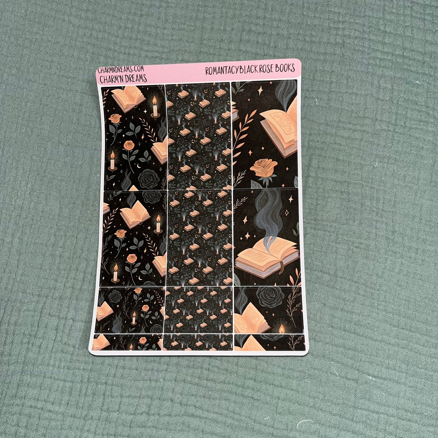 Romantacy Black Rose Books Planner Sticker Kit