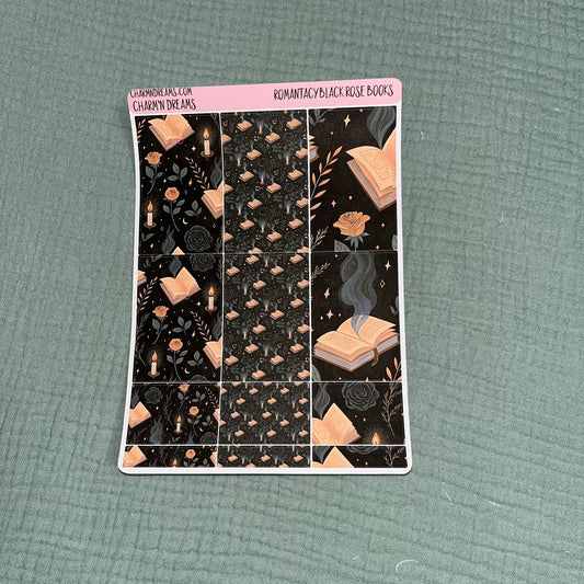 Romantacy Black Rose Books Planner Sticker Kit