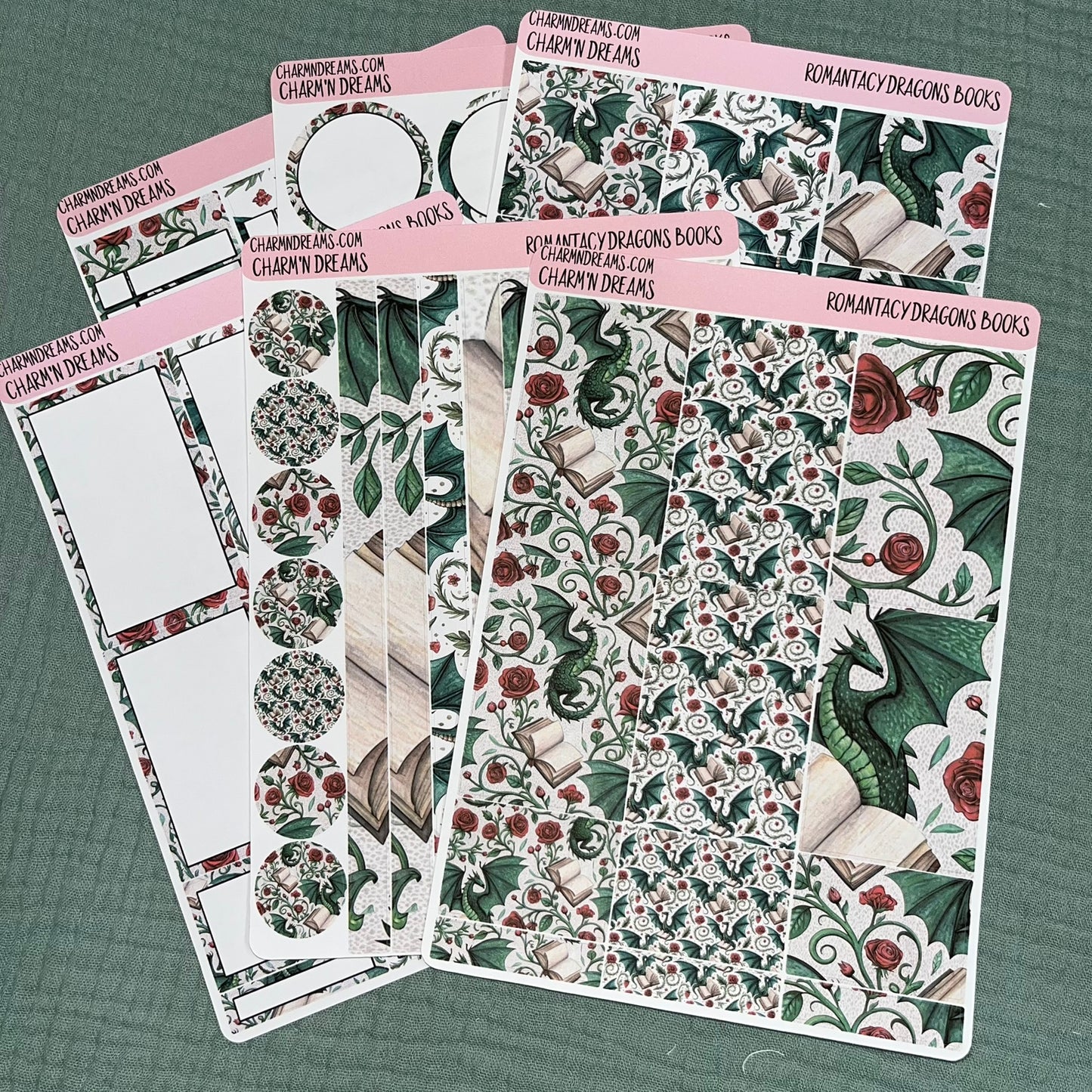 Romantacy Dragons Books Planner Sticker Kit