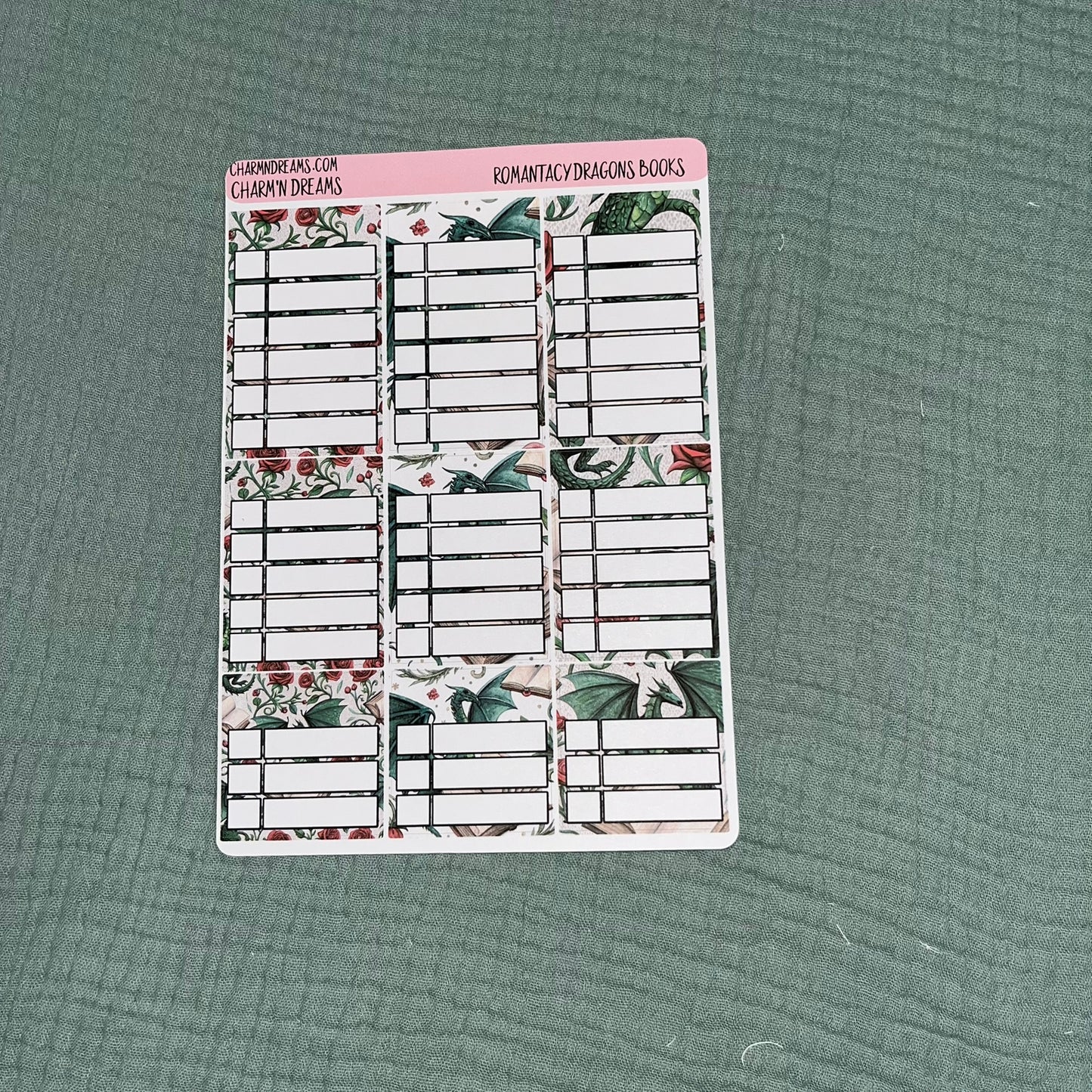 Romantacy Dragons Books Planner Sticker Kit