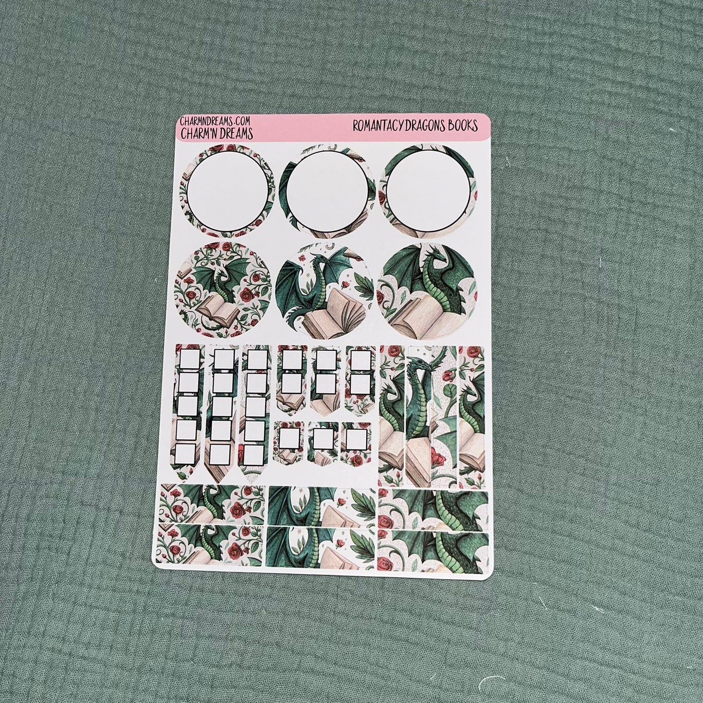 Romantacy Dragons Books Planner Sticker Kit