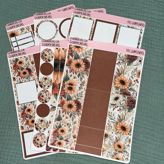 Fall Sunflowers Planner Sticker Kit