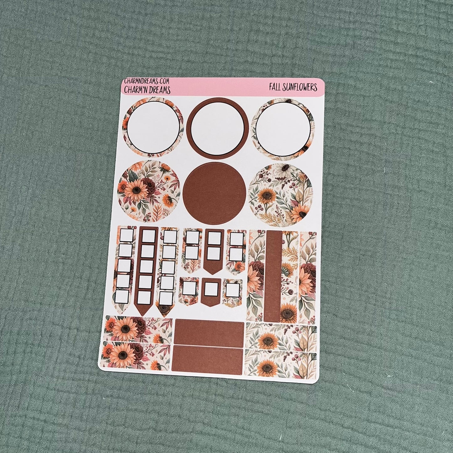 Fall Sunflowers Planner Sticker Kit