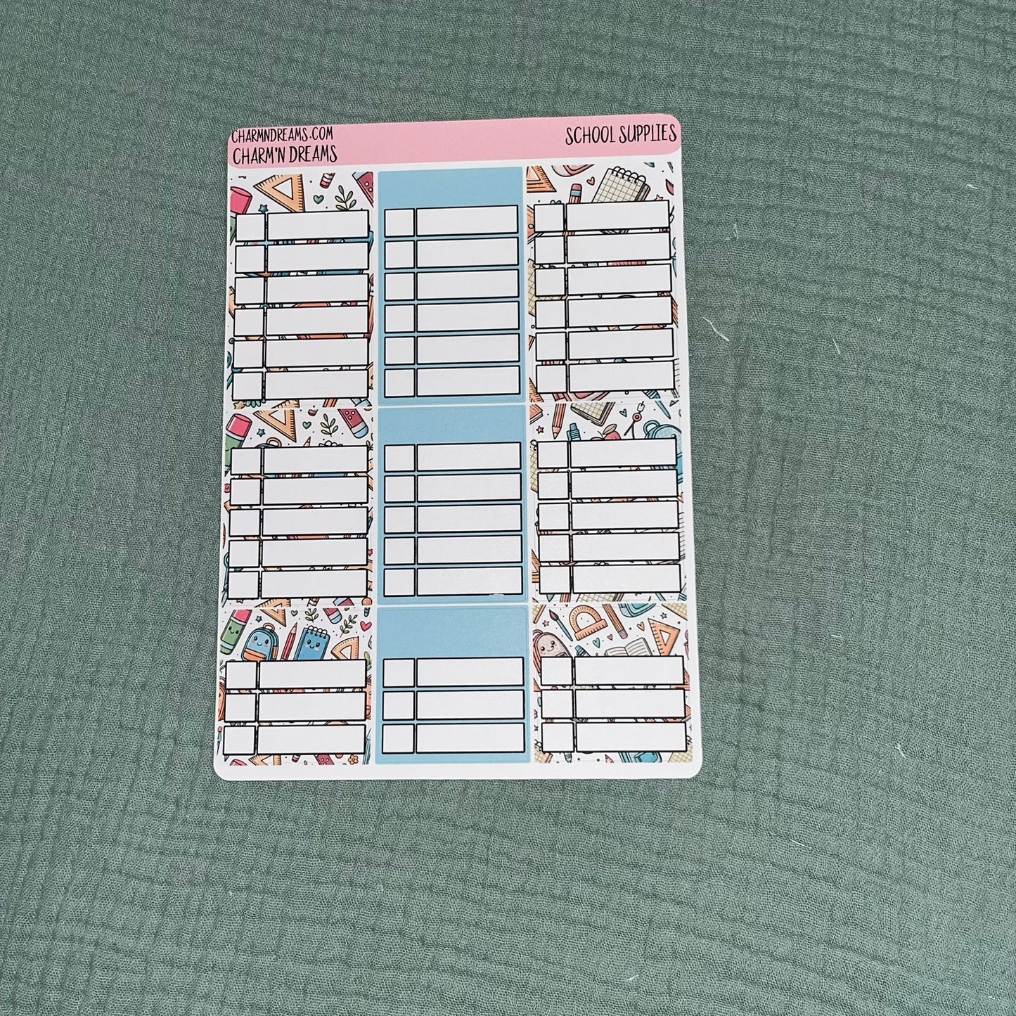School Supplies Planner Sticker Kit