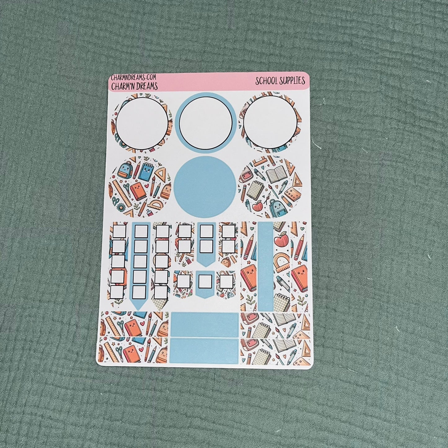 School Supplies Planner Sticker Kit